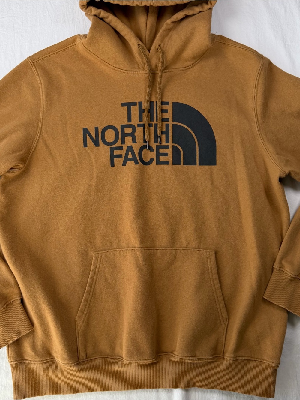 The North Face Half Dome Hoodie Mens XL Camel Tan Pullover Logo